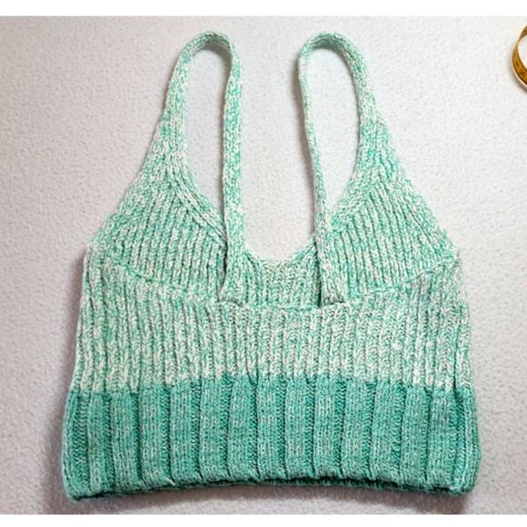 Free People Here All Day Brami Knit Tank Top Bralette XS Cropped Boho Y2K Fairy - Picture 9 of 9
